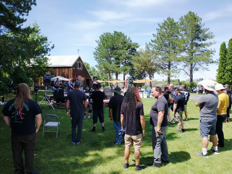 The crowd on the lawn