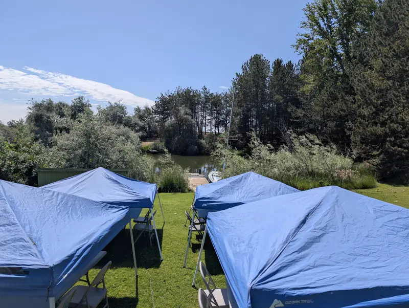 Vendor tents going up